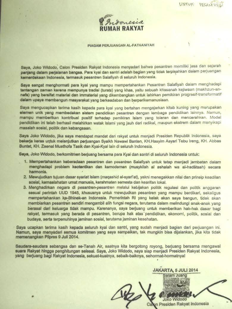 Piagam Perjuangan Al-Fathaniyah, Cikal Bakal Hari Santri Nasional lahir dari Tengkele, Kota Serang, Banten